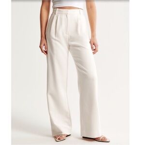 Abercrombie & Fitch Curve Love Sloane Tailored Trouser Pants White Size 31 12